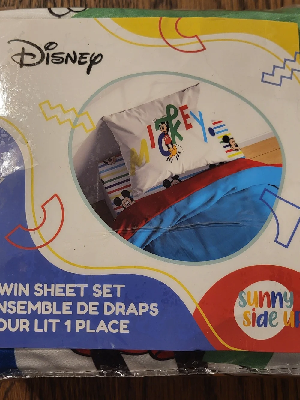 Sunny Side Up Disney Mickey Mouse Twin Sheet Set Microfiber Bedding Sleep Kids